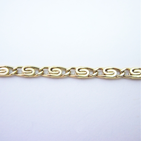 Small Scroll - 18kt Layered Chain - Click Image to Close